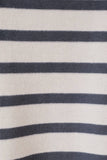 COLLARED NECK SHORT SLEEVE STRIPE BOX TOP: WHITE-DENIM STRIPE / S