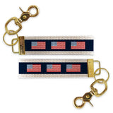 American Flag Color Block Keychain | Patriotic Keychain