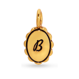 Charm Garden - Scalloped Initial Charm - Gold - B