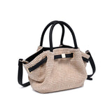 Selena - Straw Crossbody: Natural Black