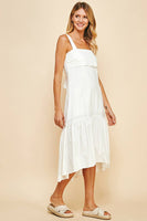 BACK TIED SLVLESS MAXI DRESS - OFF WHITE: L