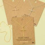 Metallic Cross Necklace: G