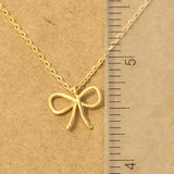 Gold Dipped Wire Ribbon Bow Pendant Necklace: G