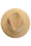 C.C Paper Straw Panama with Whip Stitches on Woven Trim: Natural