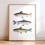 3 Trout No. 2: Unframed / 11 x 14