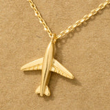 Gold Dipped Airplane Pendant Necklace: G