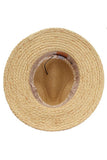 C.C Paper Straw Panama with Whip Stitches on Woven Trim: Natural