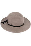 C.C Straw Panama Hat with Tied Ribbon: Dark Natural/Brown