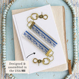Floral Stripe Keychain | Wristlet Keychain | Gift For Her