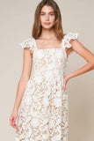 A solid lace midi dress - ID20631 WHITE: White / Contemporary / S