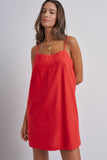 Minimalist Adjustable Strap Slip Mini Dress: LT BLUE / S-M-L:2-2-2