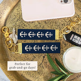 Anchor Navy Block Keychain | Nautical Gift | Bag Charm