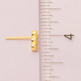 Gold Dipped Cz Triple Stud Bar Stud Earrings: G