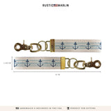 Anchor Blue Ombre Stripe Keychain | Coastal Gift | Key Fob