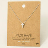 Dainty Mini Cross Pendant Necklace: G