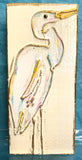 White Heron handmade painted coastal beach nautical: Tropical bright
