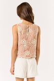 ILT5634 Sleeveless Floral Embroidered Top: LT BLUE / LARGE