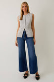 BUTTON DOWN KNIT VEST: H GREY / S