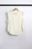 T2403GS54267 - SIGNS OF SPRING RUFFLE TOP: Cream / XL