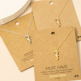 Mini Sea Horse Pendant Necklace: G