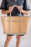 Spencer- Raffia Tote Bag- WS: Navy