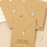 Hammered Monstera Leaf Pendant Necklace: G