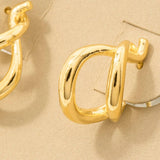 Gold Dipped Double Layered Hoop Earrings: S