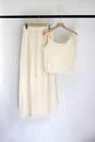E2506DY82916 - Crinkled Textured Two-Piece Set: Beige / L