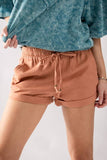 Linen Type Waistband Shorts - String Tie: BLUE STONE / S-2/M-2/L-2