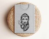 NAUTICAL SEA CAPTAIN Graphic Tee: Athletic Gray w/Black Ink / XXL