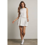 KNIT TANK AND WOVEN SKIRT SET / WL25-12024: SKY / S