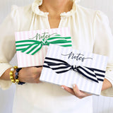 In Stock 8.5x5.5 Cabana Stripe "Notes" Slab Notepad | Blue
