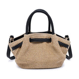 Selena - Straw Crossbody: Natural Black
