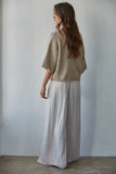 W2486 | Knit Sweater Quarter Sleeve Button Up Cardigan Top: Heather Grey / M