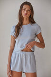 L8346 | Knit Polyester Rayon Spandex Pointelle Ribbed Top : Off White / M