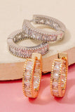Square Pave Hinge Hoop Earrings: G