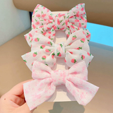 Patterned Bow Hair Clips - 3pk: Blue