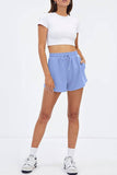 Plain High Waist Drawstring Shorts ZZKF805: Gray / M