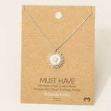 Circle Sun Shine Ray Pendant Necklace: G