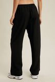 LINEN STRAIGHT PANTS / WL25-11555: WHITE / L