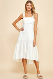 BACK TIED SLVLESS MAXI DRESS - OFF WHITE: M