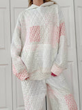 Quilted Pastel Hoodie: Pastel / Large