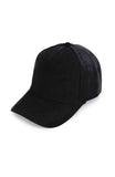 FAUX SUEDE 5 PANEL WITH BRAIDED ROPE Cap: Black