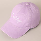 Salty Lettering Embroidery Baseball Cap: WHITE / One Size