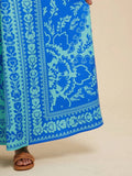 Bohemia totem printed resort open-back strappy sundress: Blue / S