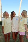 Ivory Blue Swim And Surf Comfort Colors Tee: Ivory / Medium