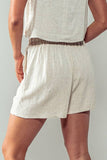 Calm Energy Linen Shorts - Elastic Waistband: NATURAL / S-2/M-2/L-2