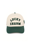 St.Patrick LUCKY CHARM 3D Puff Embroidered Side Shamrock Cap: Green