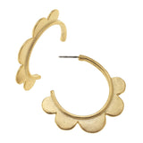 Gold Scallop Hoop Earrings