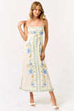ILD5074 PRINTED MAXI DRESS: OFF WHITE-BLUE MULTI / MEDIUM